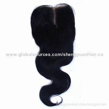 Brazilian Virgin Hair Body Wave Middle Part Silk Top Lace Closure